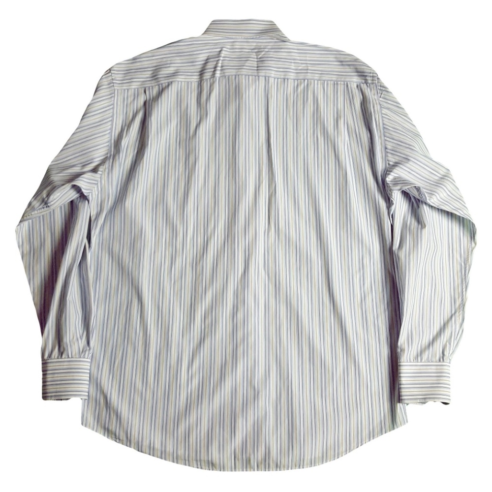 Canali Mens Striped Dress Shirt Neck Size 16 Blue - Picture 6 of 6